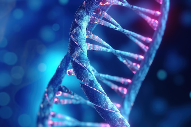 Estrutura de moléculas espirais de hélice de genes de DNA