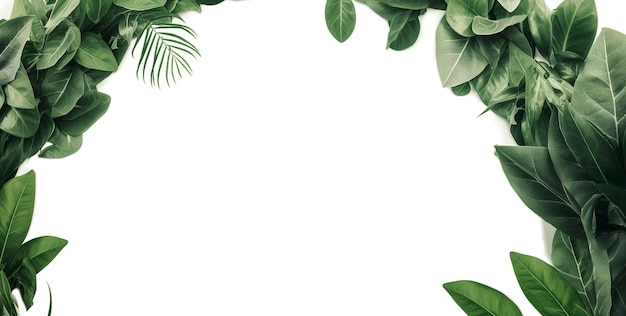 Estrutura de planta e folhas verdes isoladas em fundo branco para convites de casamento e cartões de saudação geram ai