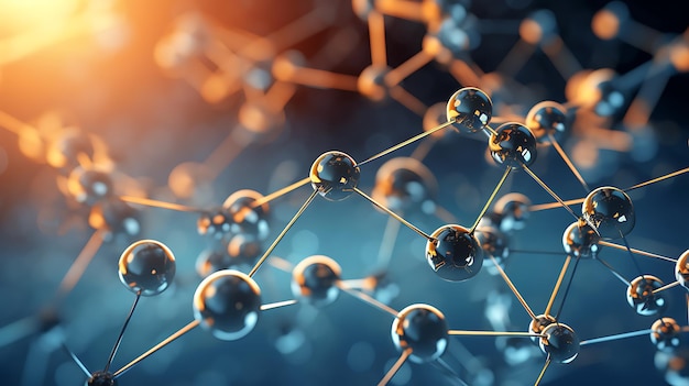 Estrutura do modelo de DNA molecular da molécula da ciênciaCriada com tecnologia de IA generativa