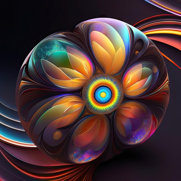 Estrutura fractal colorida abstrata Fantasia fundo claro Arte generativa renderização 3d