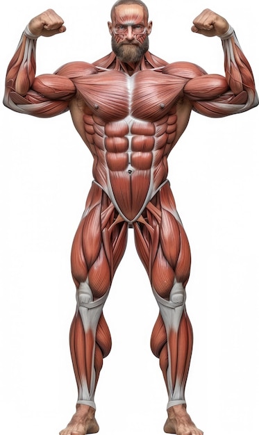 Foto estrutura intrincada do músculo humano ilustração detalhada mostrando a complexidade e a beleza do sistema muscular um estudo fascinante de anatomia e fisiologia