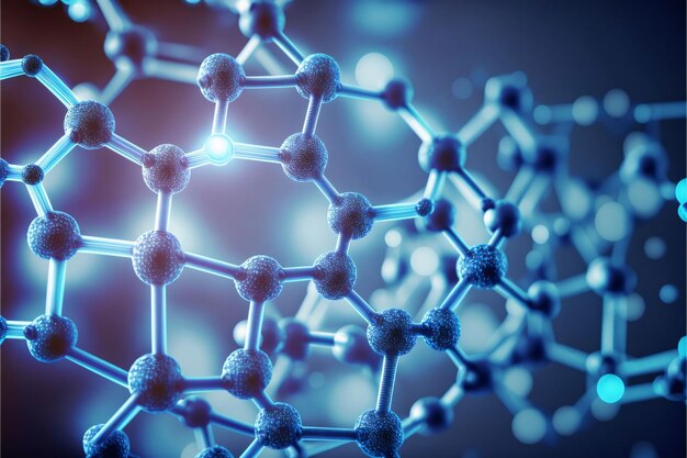 Estrutura molecular de fundo como conceito científico de bioquímica renderização 3D