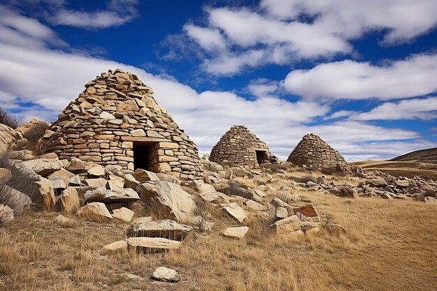 Estruturas de pedra em Medicine Mountain Wyoming