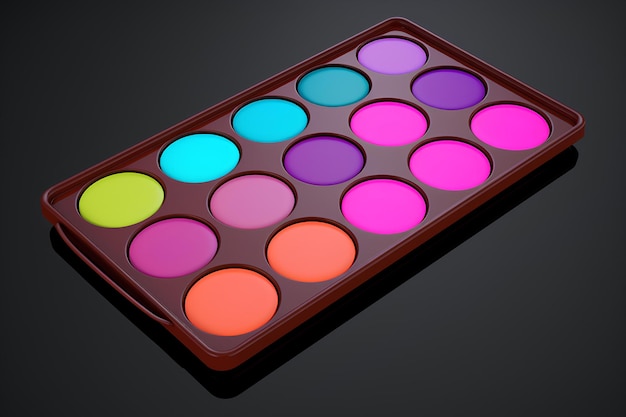 Foto estuche de maquillaje 3d paleta de colores