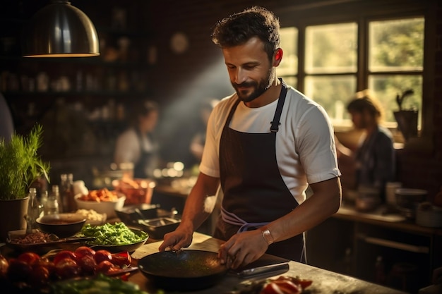 Estudante de Artes Culinárias Aprendendo uma Nova IA Geradora de Pratos