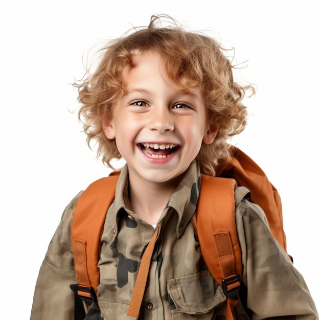 Estudante feliz de volta à escola