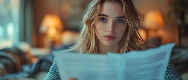 Foto estudante trabalhando em papéis financeiros em casa com iluminação suave em close-up concept fotoshoot interior escritório em casa estudante de papéis financeiros com iluminação macia em close-up