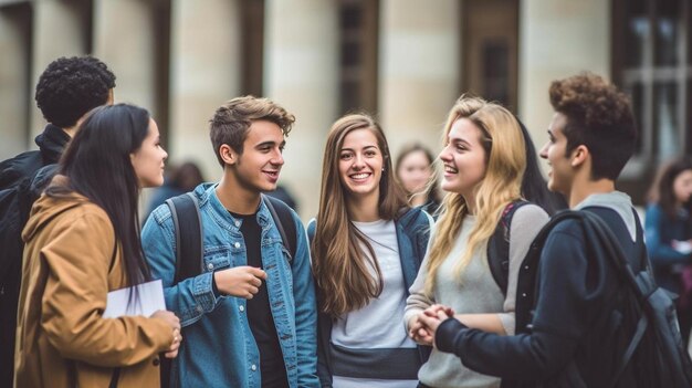 Estudantes a falar na cidade