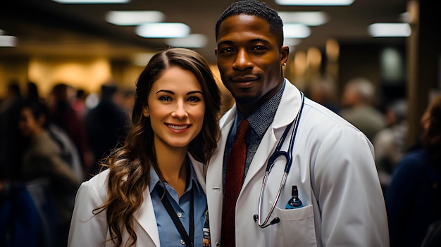 Foto estudantes de medicina num hospital