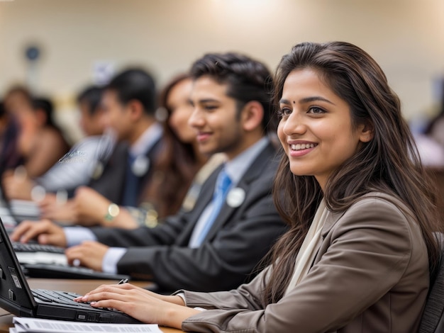 estudantes indianos em um cenário de aula de MBA em uma universidade de MBA dos EUA profissional