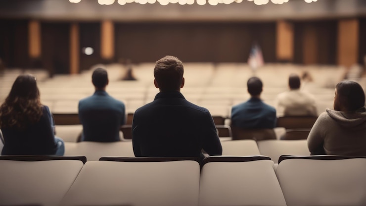 Foto estudantes sentados em uma sala de aula estudando