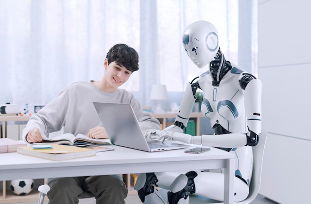 Estudiando con un robot