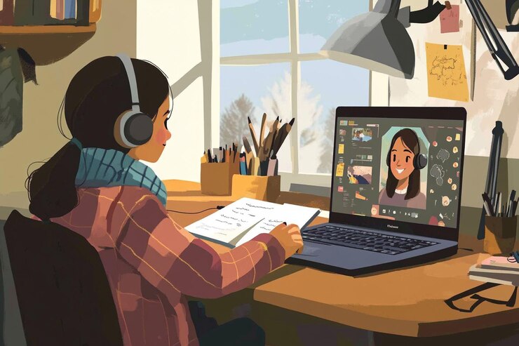 Foto estudiante en acción