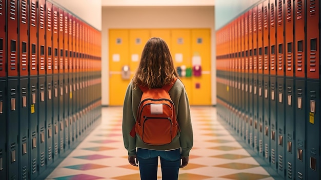 Un estudiante caminando por