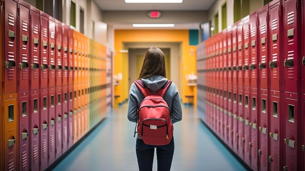 Un estudiante caminando por