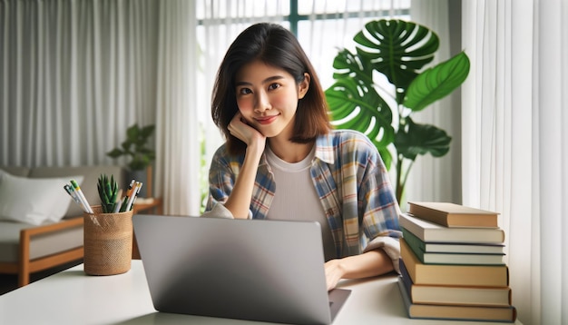 Estudiante con computadora