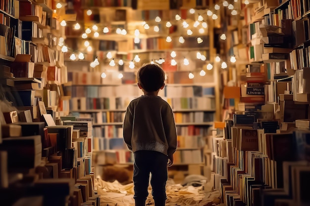 el estudiante está en la biblioteca y piensa en lo que leerá