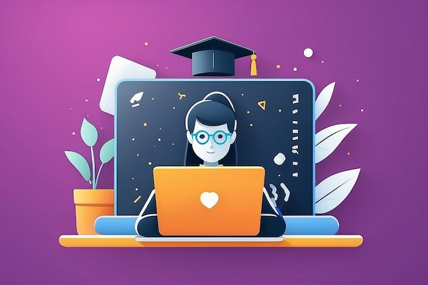 Foto estudiante estudiando en laptop icono vectorial lleno de signo plano para concepto móvil y diseño web estudiante de posgrado estudiando en línea icono de glifo e aprendizaje símbolo ilustración de logotipo gráficos vectoriales