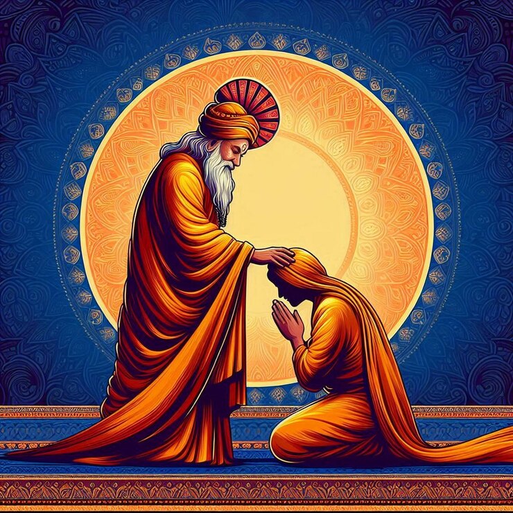 Foto estudiante y maestro celebran el festival de guru purnima imagen diseño vectorial ilustración cartel