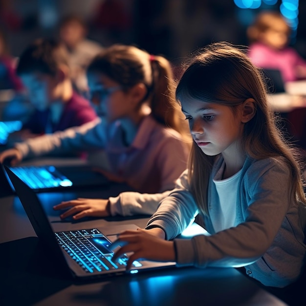 Foto el estudiante que utiliza una tecnología