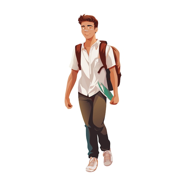 Estudiante de secundaria con carácter de estudiante de uniforme escolar