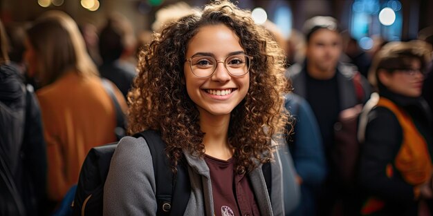 Un estudiante sostiene un libro y una mochila mientras sonríe y parece estar satisfecho con su educación