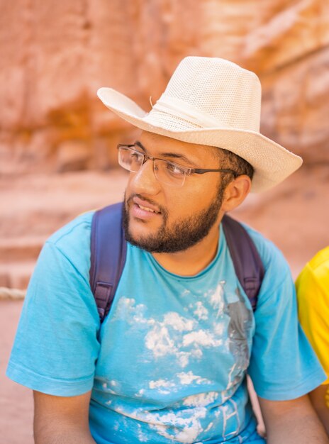 Estudiante viajero en su viaje