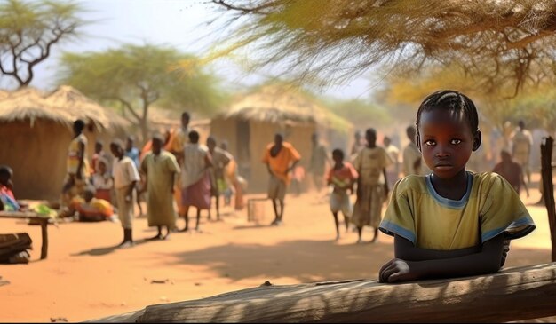 Los estudiantes de una escuela en África toman la lección y escriben notas en una pizarra.