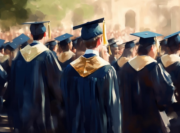 Estudiantes graduados Ilustración AI GenerativexA