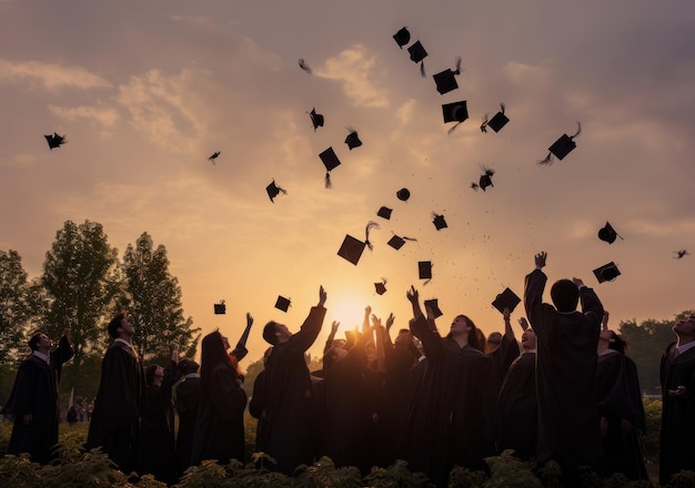 Estudiantes graduados Ilustración AI GenerativexA