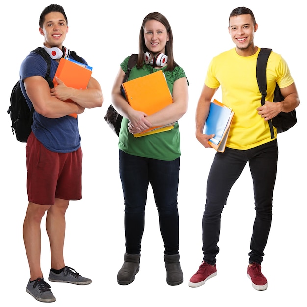 Foto estudiantes grupo de estudiantes de jóvenes educación de retrato de cuerpo completo aislado