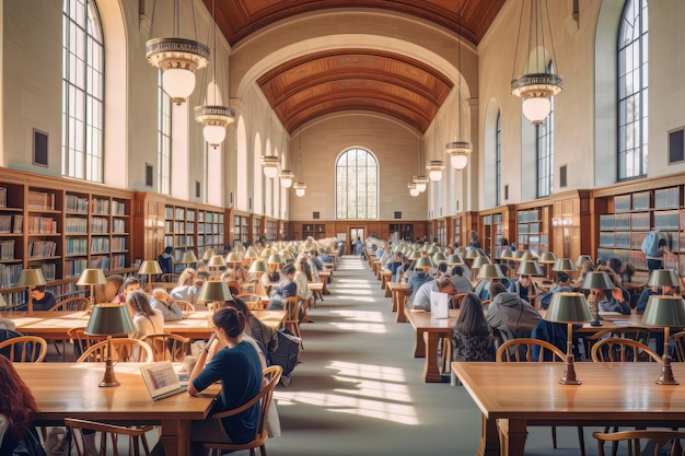 Estudiantes que utilizan bibliotecas públicas para realizar investigaciones.