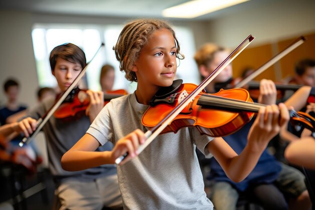 Estudiantes de la Sinfonía Cerebral en la Aula de Conciertos