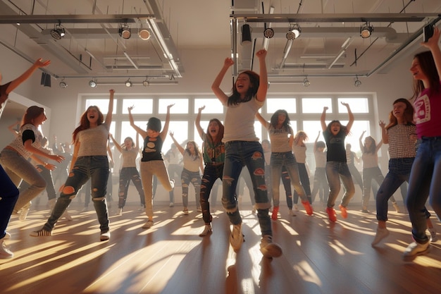 Estudiantes sorprendiendo a su maestro con un flash mob