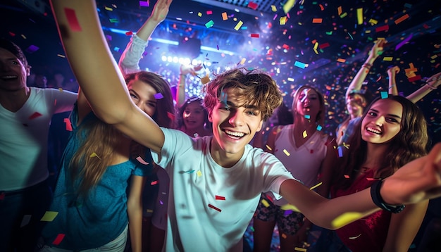 estudiantes ultra realistas adolescentes felices en la celebración de la fiesta del día mundial de los estudiantes