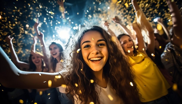 Foto estudiantes ultra realistas happyteenagers en celebración de la fiesta del día mundial de los estudiantes