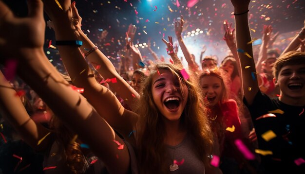 estudiantes ultra realistas happyteenagers en celebración de la fiesta del día mundial de los estudiantes