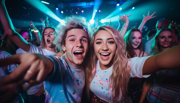 estudiantes ultra realistas happyteenagers en celebración de la fiesta del día mundial de los estudiantes