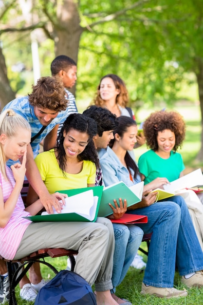 Estudiantes universitarios estudiando