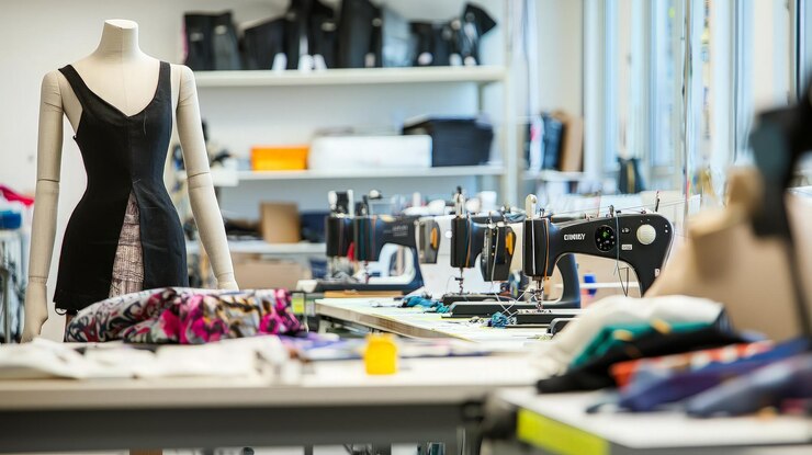 Estudio de costura con maniquíes y máquinas de costura
