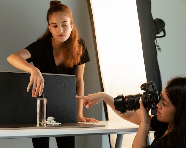 Estúdio de fotografia de produto criativo