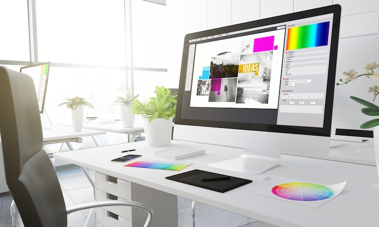 Foto estudio de diseño tipográfico. representación 3d