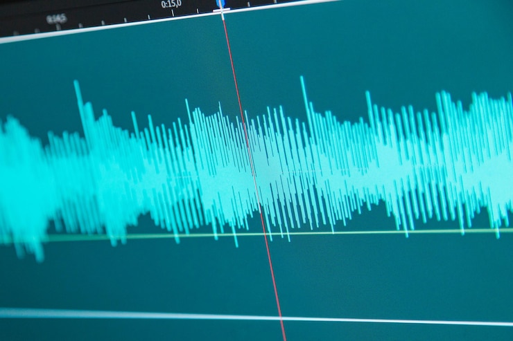 Foto estudio de grabación de audio edición de audio bandas sonoras concepto de audio audiovisual