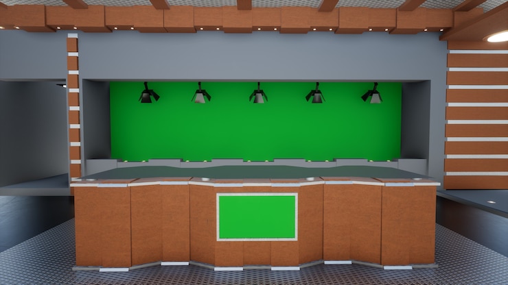Foto estudio de noticias para programas de televisión noticias virtuales