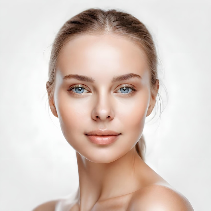 Foto estúdio, retrato, de, um, bonito, mulher jovem