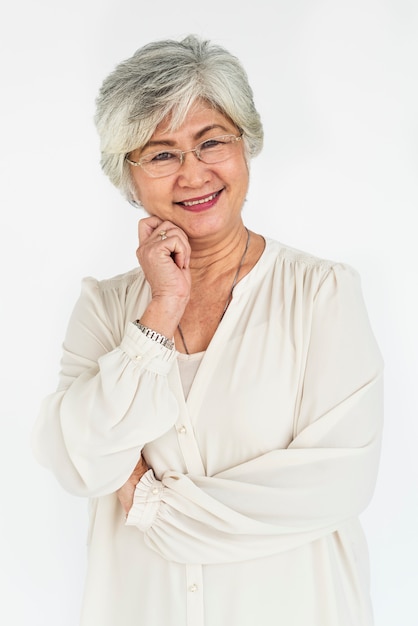 Estúdio, retrato, de, um, mulher asian