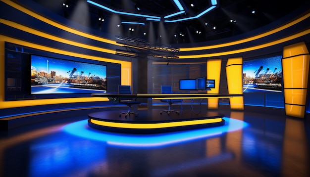 El estudio de televisión es un conjunto de diseño de estudio de televisión.