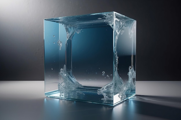 Estúdio transparente de elegância de vidro para fotografia futurista