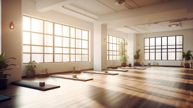 Estudio de yoga Un espacio diseñado para practicar yoga Generado por IA