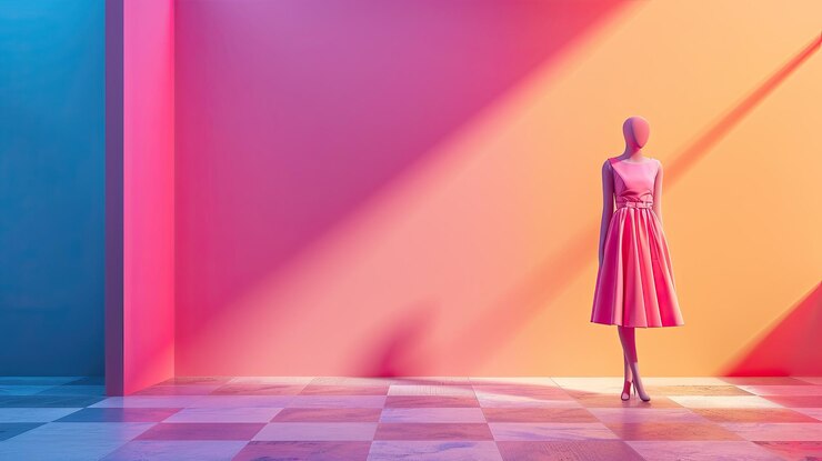 Foto estúdios de moda de realidade aumentada para projetar e pré-visualizar roupas com fundo de cor sólida 4k ultra hd